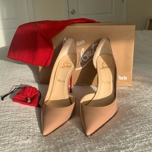 Christian Louboutin Iriza 100 Patent Nude Heels